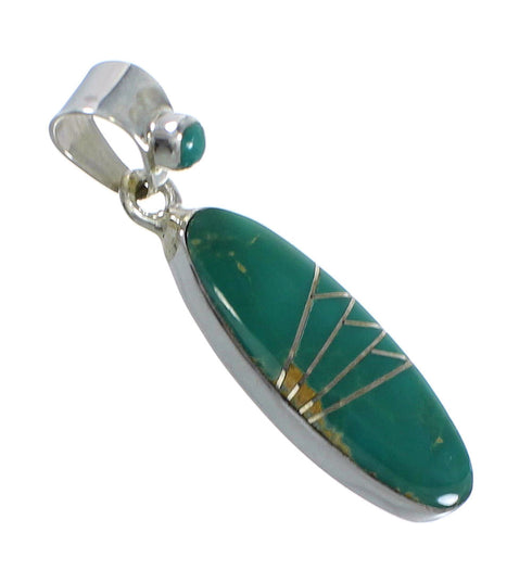 Turquoise Genuine Sterling Silver Southwest Slide Pendant AX79057